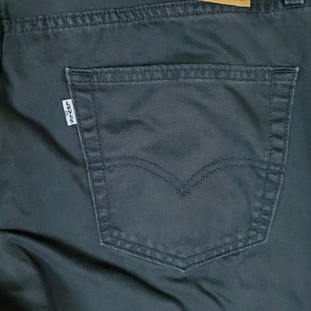 Levis 505 Jeans Mens 32x28.5 Black Straight Leg Zip Fly Denim Pants Casual - Picture 13 of 15